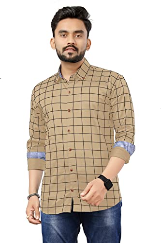 Image of Men's Casual Cotton Checks Shirt