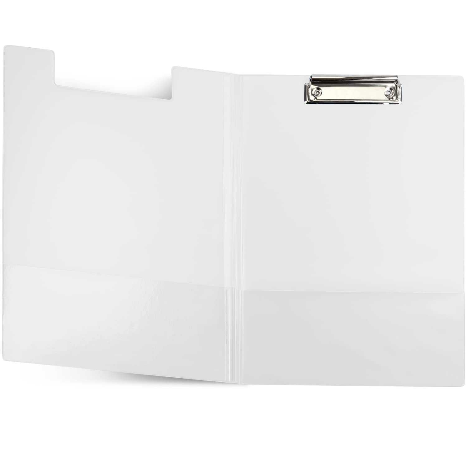 Netuno Clipboard Folder A4 with Clip White Clipboard DIN A4 with Lid Writing Board with Metal Clip Hard Plate Plastic Writing Case Clipboard DIN A4 Document Holder Pack of 1