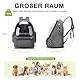 ALLSOPETS Katzenrucksack Träger Innovativer Reisender Bubble Rucksack Tragbar Haustierträger für Katzen und Hunde bis zu 7.5KG mit Innerem Sicherheitsgurt Ideal für Reisen (Grau)