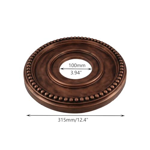 Image of Crapyt Home Lighting Ceiling Medallions Ceiling Fan Medallion | for Light Fixtures, 12.4 inchOD x 3.94 inchID, Bronze