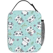YETTA YANG Cute Panda Portable Lunch Bag Insulated Lunch Box Reusable Totes For Women Men Work Picnic Camping