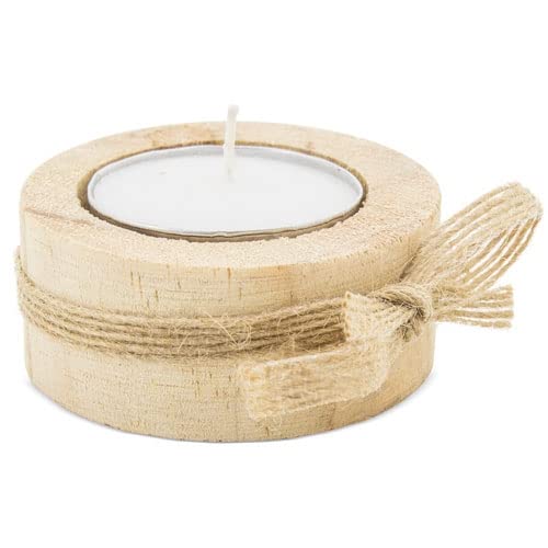 DISOK - Lote de 25 Velas de Madera Artesanal RIBON. Originales velas como detalle de boda, bautizo y comunión.