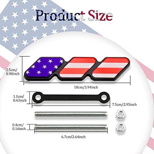 Image of Grille Decor Badge, Tri-Color Grille Insert Trims | Tri-Color Grille Badge Emblem Decoration Accessories Car Truck Label Fit for Most Vehicles