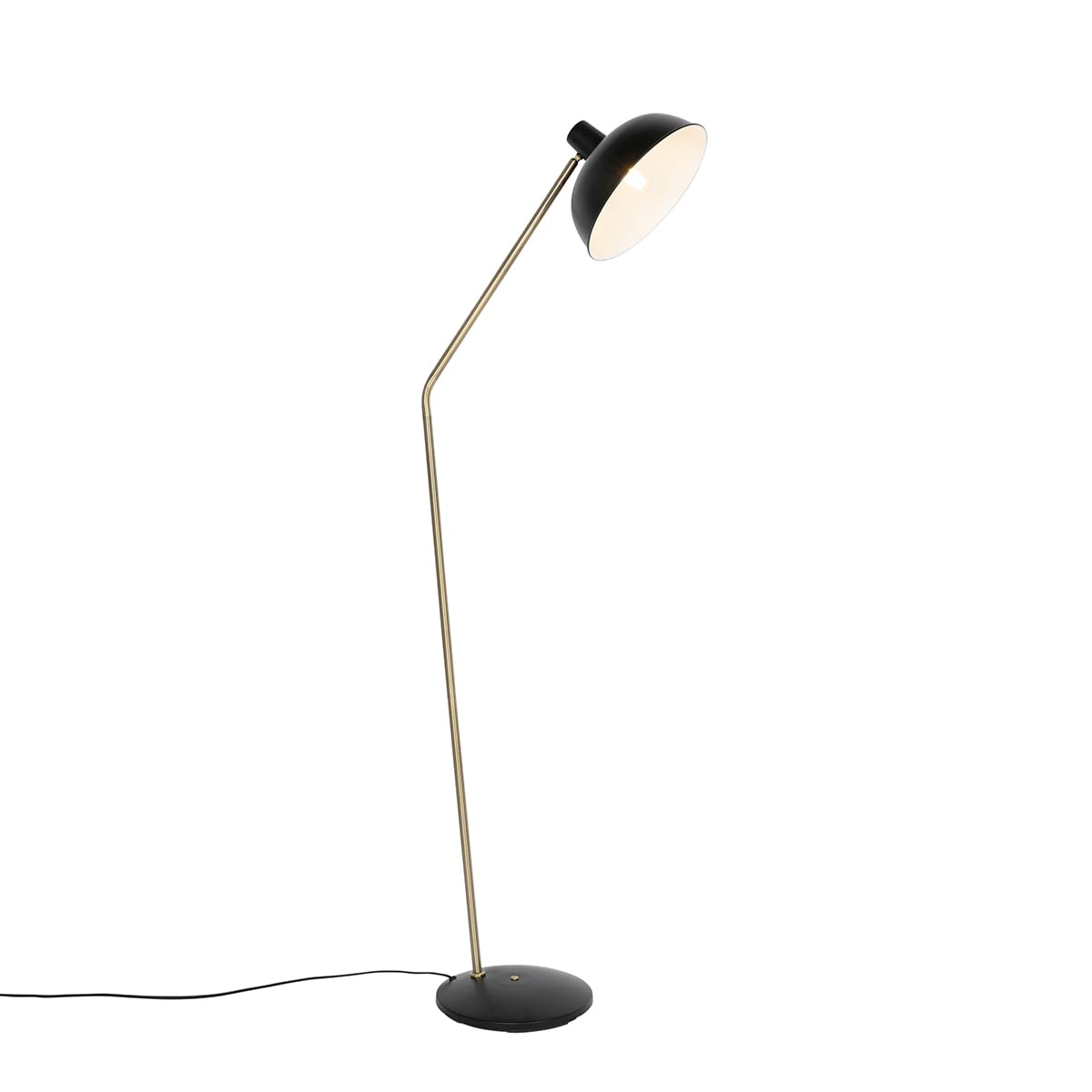 Qazqa Retro/Vintage Lámpara de pie retro negra con bronce - Milou Acero Alargada Adecuado para LED Max. 1 x 25 Watt