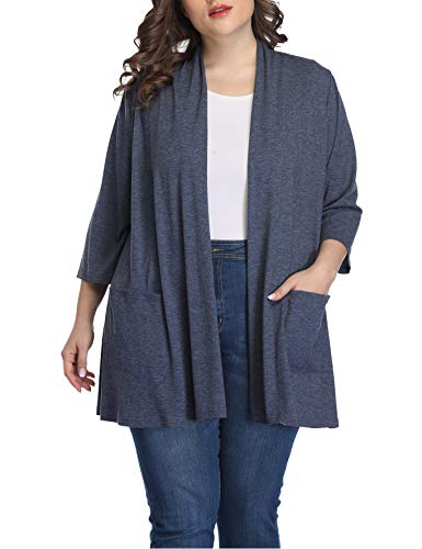 Image of Shiaili Long Plus Size Cardigans for Women Easy to Wear Open Front Clothing