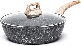 Carote 11-Inch Nonstick Deep Frying Pan with Glass Lid,Non-Stick Granite Coating Saute Pan