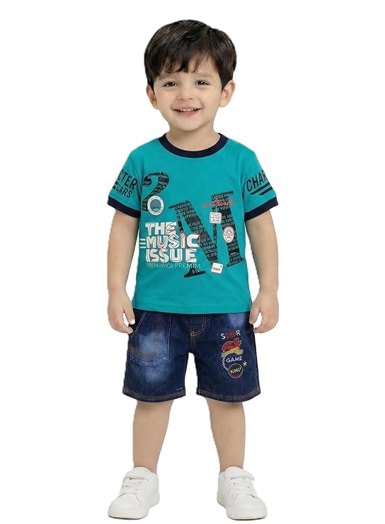 RIZZQ Kids Dress for Boys | Round Printed Neck Half Sleeve T-shirt and Pant Clothing Set for Baby Boys - Review, Price and Buying Guide