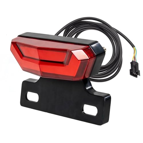 MOONDKIST Electric Bicycle Rear Light, 2 in 1 Bicycle Tail Light Running Light Brake Light, 36-48V Bicycle Accessories Safety Warning Lights, Tail Light Accessories