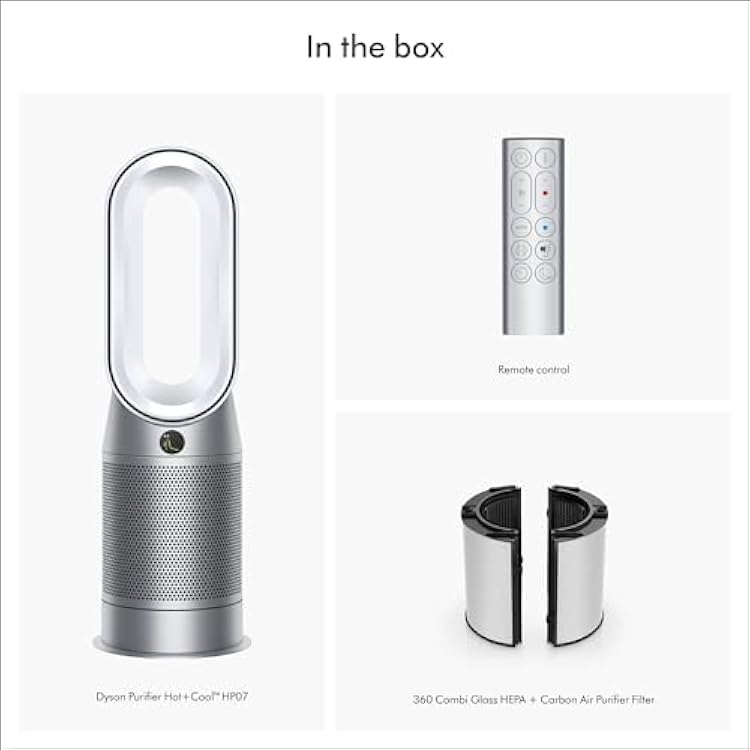 Dyson Purifier Hot+Cool HP07 Air Purifier, Heater, and Fan - White/Silver, Large