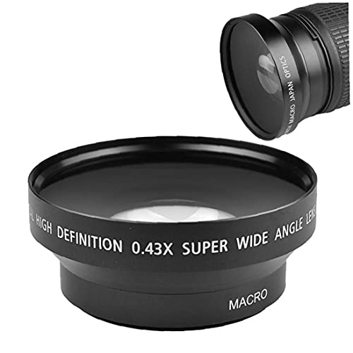 Digitalkameraobjektiv, 0,43x 62 mm Weitwinkelobjektiv Hochauflösendes Objektiv, kompatibel mit Canon Sony mit 2… – Bild 3