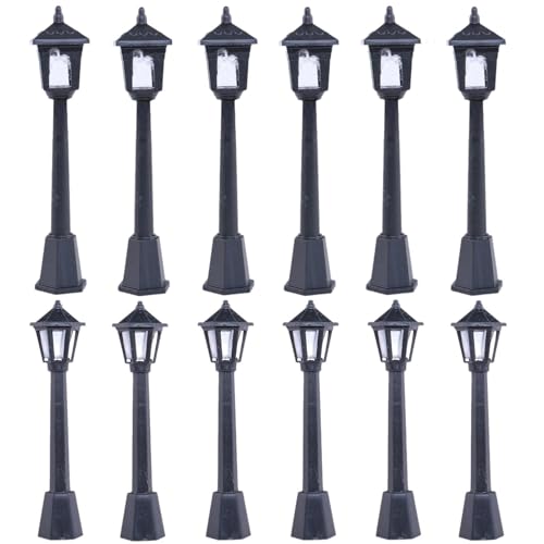Ashuxxn 12 Stück Miniatur Straßenlaterne Miniatur Puppenhaus...