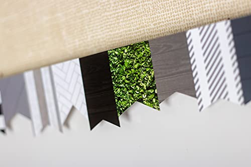 Teacher Created Resources Modern Farmhouse Pennants Die-Cut Border Trim, 35 Feet,Black, Gray, White, Green #TOP1