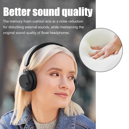 Image of INF Ear Pads for Jabra Elite 45H / Replacement Ear Cushions for Evolve2 65 40 MS UC USB On-Ear Wireless Headphones Replacement Pads 1 Pair