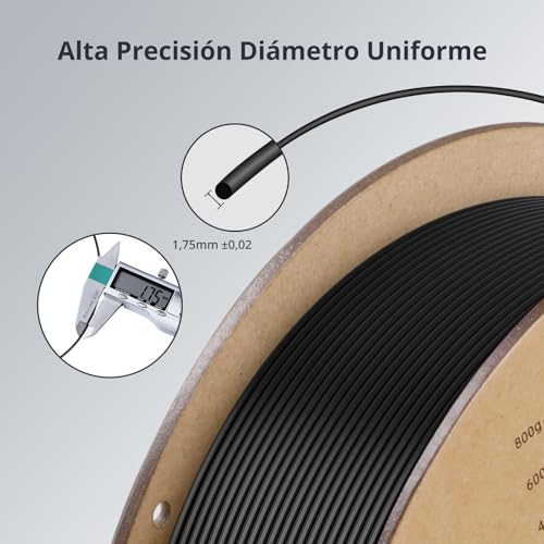 Filamento PLA 3D RFID 1,75mm +/- 0,02mm 1KG Negro Perla - Fernando Cortés