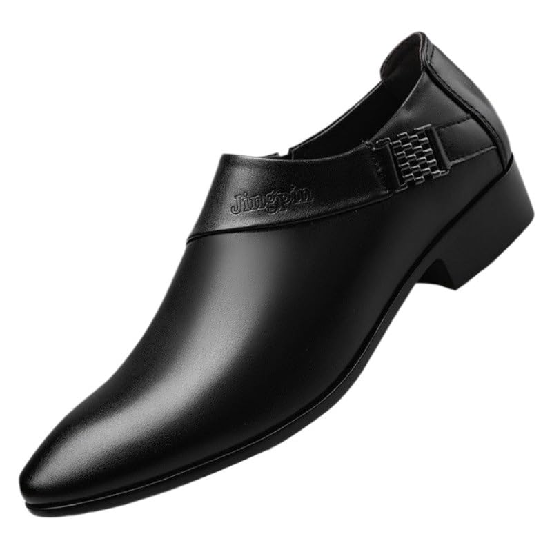 Men's Leather Platform Oxfords Mens Business Casual Loafers Patent Leather Formal Oxford Slip On Dress Shoes