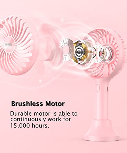 Honhey Handheld Fan Portable, Mini Hand Held Fan With Usb Rechargeable Battery, 4 Speed Personal Desk Table Fan With Base, 3-10 Hours Operated Small Makeup Eyelash Fan For Women Girls Kids Outdoor #TOP1