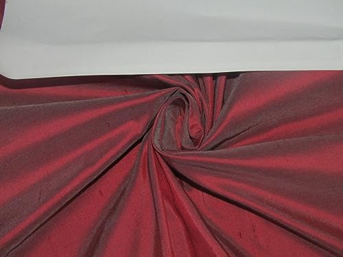 Pure soie Dupioni rouge irisé tissu de 137 cm de large pour couture