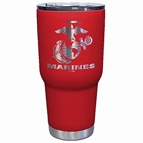 7.62 Design USMC Laser Etched 32oz Travel Mug - Officially Licensed (Red)