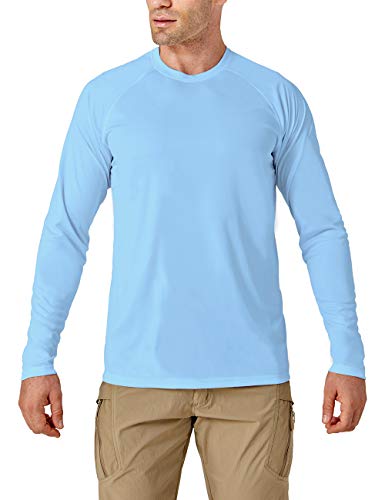 Boladeci Mens Long Sleeve Upf 50+ Lightweight Breathable Quick Dry Crew Neck Sun Shirts For Men Outdoor Boating, Gardening, Running, Swiming (Blue) #TOP16
