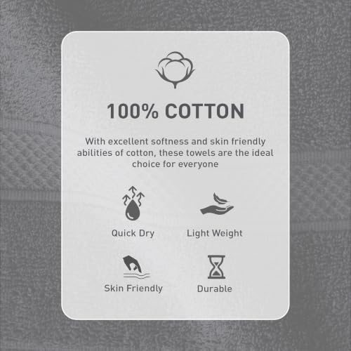 Image of MYTRIDENT Hand Towel | Urban Comfort | Quick Drying | Travel Friendly | for Men /Women | 2 Pc Hand Towel (40 cm x 60 cm) | 100% Cotton 450 GSM - Black