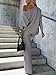 PRETTYGARDEN Womens Fall Fashion 2024 Two Piece Outfits Ribbed Long Sleeve Off Shoulder Tops and Wide Leg Pants with Pockets (Grey, Medium)