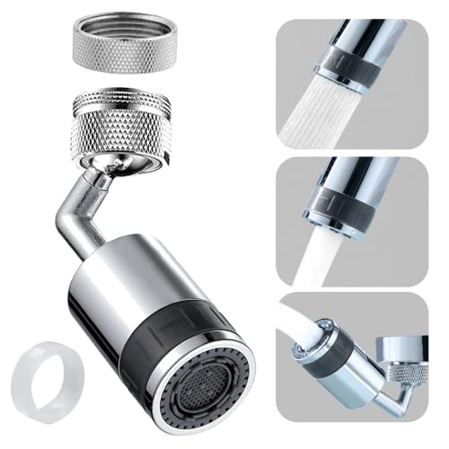 Faucet Aerator, 720Â°Rotation Universal Splash Filter Faucet, Vicbuy Dual-function Faucet Extender with 2 Water Outlet Modes, Anti-Splash Bathroom Faucet Attachment for Face Washing Gargle Eye Flush