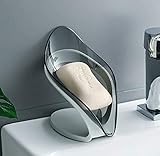 COACET Kitchen Gadgets Home Improvement soap Dispenser for Bathroom Kitchen Sink Holder Leaf-Shape self draining soap Dish Holder self Adhesive soap Holder for Bathroom (Leaf Shape-2, 3)