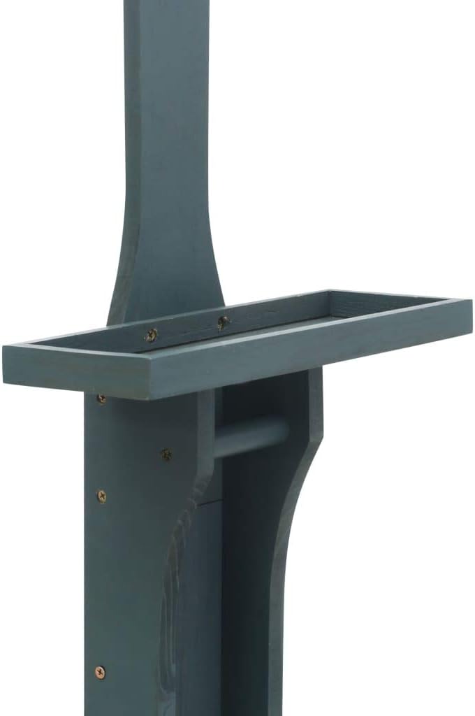 Outdoor Garden Shower, Solid Fir Wood Freestanding Shower with Adjustable Height, Large Anthracite Minimalist Shower for Backyard, Poolside, Patio, and Terrace