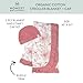 HonestBaby Knit Stroller Blanket with Trim Detail and Baby Hat 100% Organic Cotton for Infant Boys, Girls, Sketchy Floral Pink (2-Pack), One Size