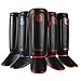 Sanabul Essential Hook and Loop Strap Kickboxing Muay Thai MMA Shin Guards (Red, S/M)