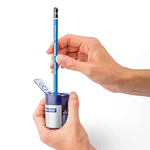 Staedtler Mars Lumograph Hb Pencil 12 Pcs + 2-Hole Tub Pencil Sharpener + Rasoplast Large White Pencil Eraser (526 B20) + Yosogo 6 Inch Aluminum Ruler (4 In 1 Value Pack) #TOP7