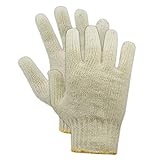 Wendbar und langlebig Magid T193 KnitMaster Baumwoll/Polyester, Standardgewicht, Maschinen-Strickhandschuh, Arbeiten, 7 Gauge Stärke, 24,8 cm Länge, Herrengröße, Natur (12 Stück)