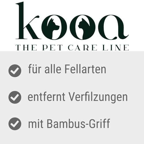 kooa - Zupfbürste aus Bambus | für Hunde & Katzen mit beliebiger Felllänge | entfernt Knoten und Verfilzungen