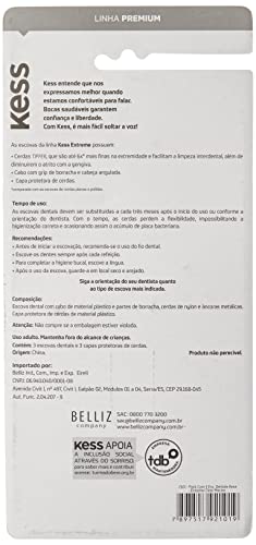 KESS Pack com 3 Escova Dentais Extreme Clear Macias