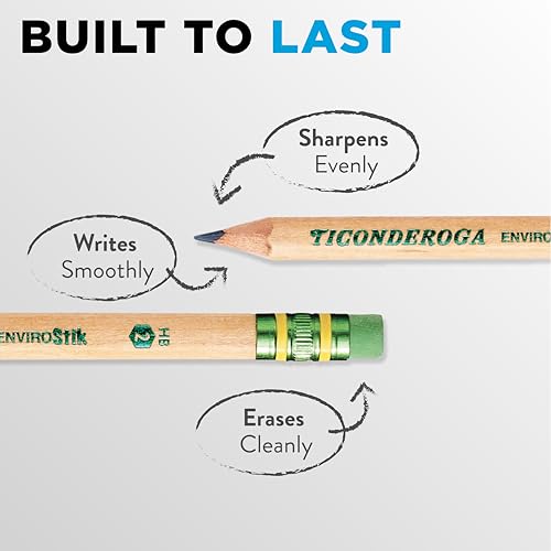 Ticonderoga Envirostik Wood-Cased Pencils, #2 HB Soft, Natural, 12 Count - Thumbnail 5
