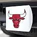 FANMATS 44100 NBA - Chicago Bulls Color Hitch Cover - White with Metal Chrome 3D Logo Emblem – Easy Installation on Truck, SUV, Car - Ideal Gift for Die Hard NBA Fan