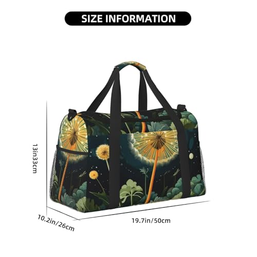 Travel Duffel Bag Lightweight Waterproof Carry On Tote Bag Foldable Weekender Overnight Bags Dandelions At Night Sport Gym Bag For Women Men2