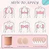 Hopkost Boob Tape Breast Lift Tape for Large Breasts with 2 Pcs Nipple Covers Invisible Boobtape for A-G Cup Beige