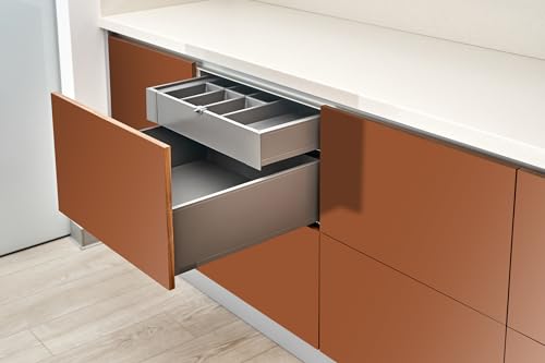 Papel autoadhesivo para muebles Wallfluent marrón de 100x50 cm para tapar arañazos en armarios 5