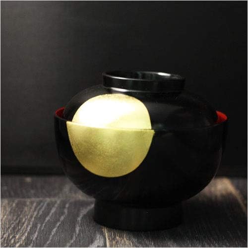フタ付き 雑煮椀 よろこび 黒内朱 越前漆器 【茶】 日本製 単品