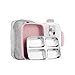 Slim Stainless Steel Square Lunch Box Set - Insulated Leak Proof Lunch Box for Adults and Kids, Non-toxic Tasteless safety, With Insulated Bag And Cutlery - Dishwasher Microwave Safe (Pink)