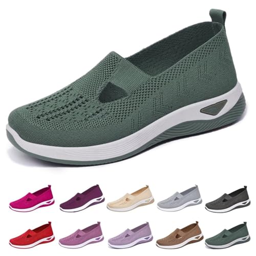 Image of Orthopedic Walking Shoes for Women,2026 New Orthowalkway Womens Shoes,Woven Orthopedic Breathable Walking Sneaker Non-Slip Arch Support Slip on Shoes