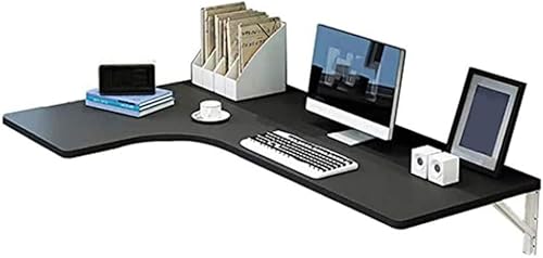 コーナー折りたたみパソコンテーブル、壁掛けドロップリーフテーブル、L字型デスク、ダイニングテーブル勉強机ダブルサポートサイドテーブル、C-110×60×40cm