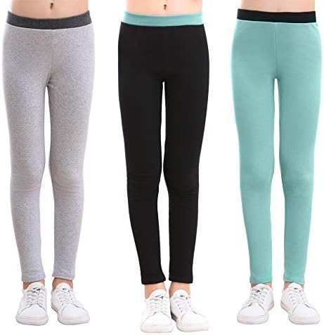 Cotton Ankle Length Girls Leggings Stretchy Kids Pants 3-12y