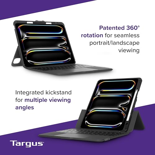 Targus VersaVu Bluetooth Keyboard Case for iPad Pro 13-inch (M4) – 360 Degree Rotation, Backlit Keys, Multi-Touch Trackpad, Drop Protection, Stylus Holder - THZ989US by Targus - Used condition - Image 6