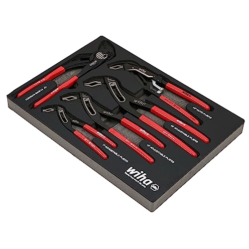 Wiha 34691 5 Piece Classic Grip V-Jaw Tongue And Groove Pliers Tray Set #TOP1