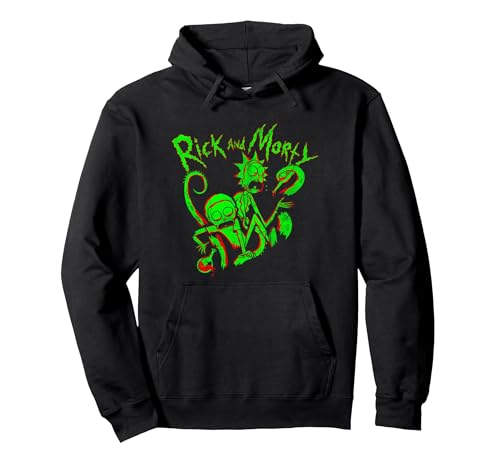 Image of Adult Swim Rick & Morty Tentacles Attack Pullover Hoodie, Adult Unisex, Black, XX-Large
