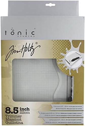tonic studios tim holtz Tonic Guillotine Comfort Paper Trimmer 8.5-inch by Tim Holtz Grey/Red, Acrylic, Multicolour, 4.29x19.32x31.36 cm