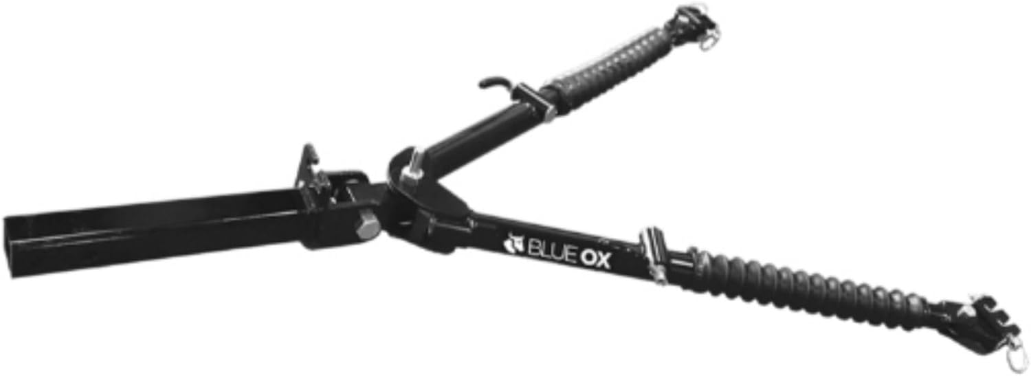 Blue Ox Alpha Tow Bar & Baseplate Combo with Electrical Cable Extension, EZ Light Wiring & Patriot Flat Tow Brake fits 2018 2024 Wrangler JL | Includes TrendsAuto Decal