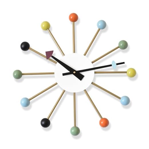 Large Mid Century Modern Wall Clock Silent Non Ticking Battery Operated 20 inch Solid Wood Ball Classic Sunburst Clocks for Living Room Decor,Office Kitchen